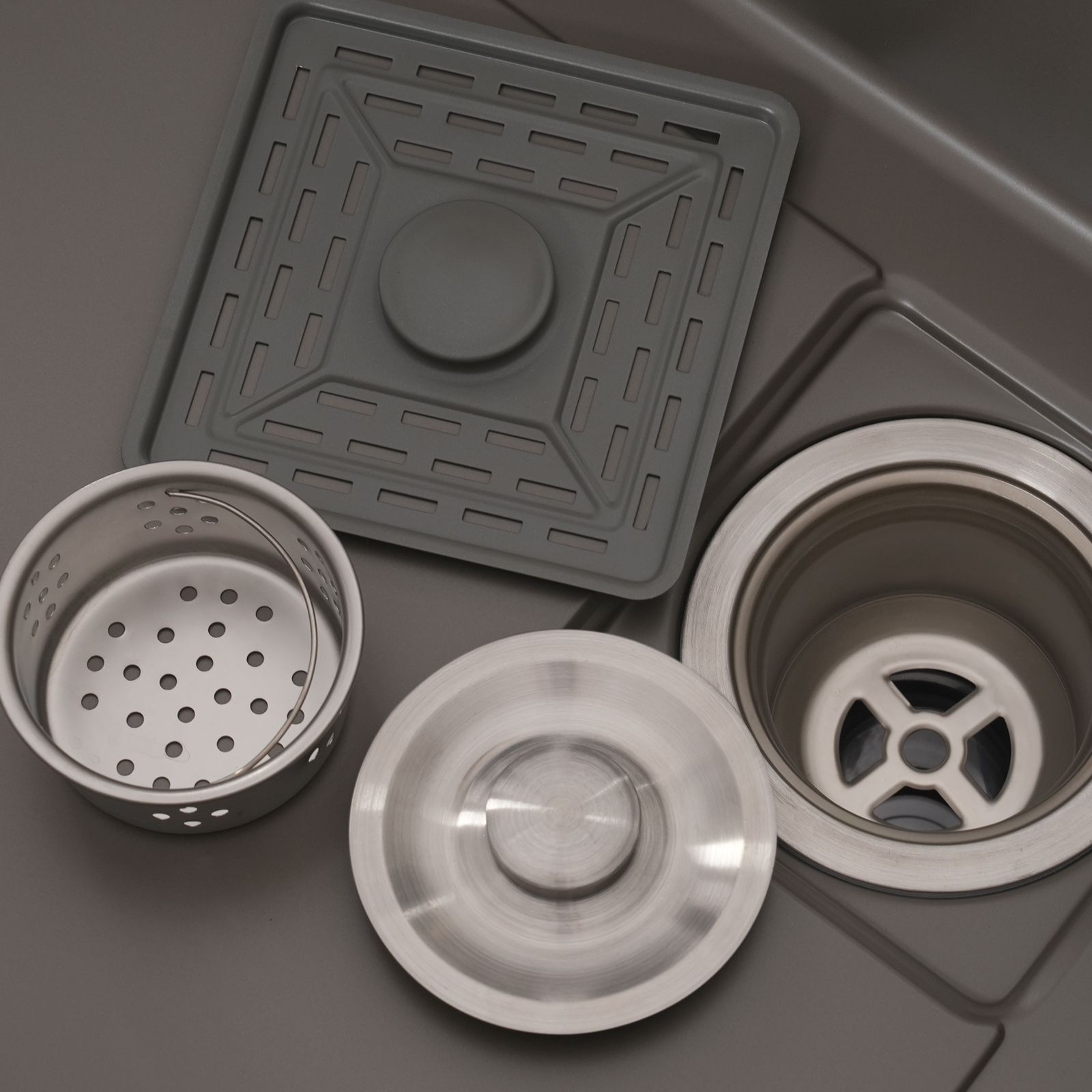 Kitchen Sink, Sink with Faucet, Multifunction Sink Set - Grey for Kitchens, Restaurants, Cafes, Bars