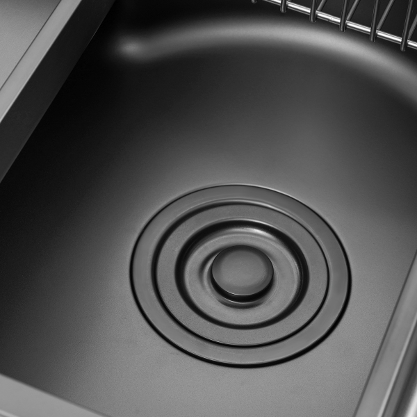 CNCEST Kitchen Multifunctional Sink 304 Stainless Steel Single Bowl Sink With Rinsing Basket Knife Holder Soap Dispenser CNCEST Kitchen Multifunctional Sink 304 Stainless Steel Single Bowl Sink With Rinsing Basket Knife Holder Soap Dispenser