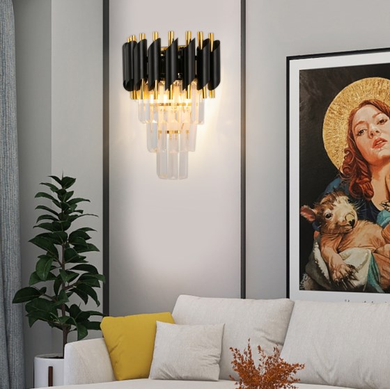 Crystal wall lamp, modern wall lamp, JX10 model, black