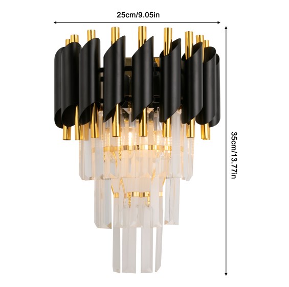 Crystal wall lamp, modern wall lamp, JX10 model, black Crystal wall lamp, modern wall lamp, JX10 model, black