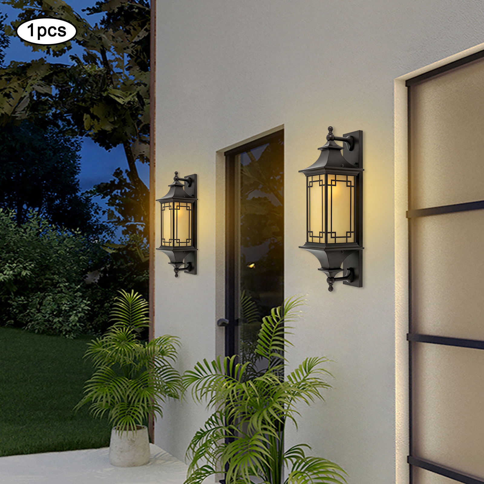 Outdoor Wall Light Fixture, Wall Mounted Light, Exterior Wall Light, Bulb(Not Included), Coffee