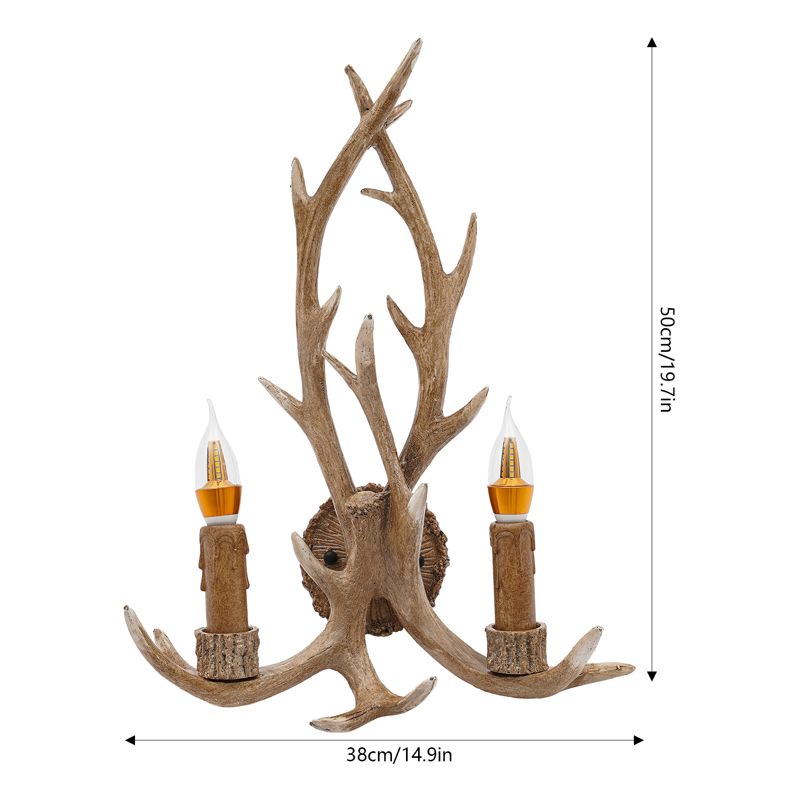 Antler wall sconce, Wall sconce with antlers, Wall sconce with deer antlers, Illumination area: 3-5m², 38*50cm, Brown Antler wall sconce, Wall sconce with antlers, Wall sconce with deer antlers, Illumination area: 3-5m², 38*50cm, Brown