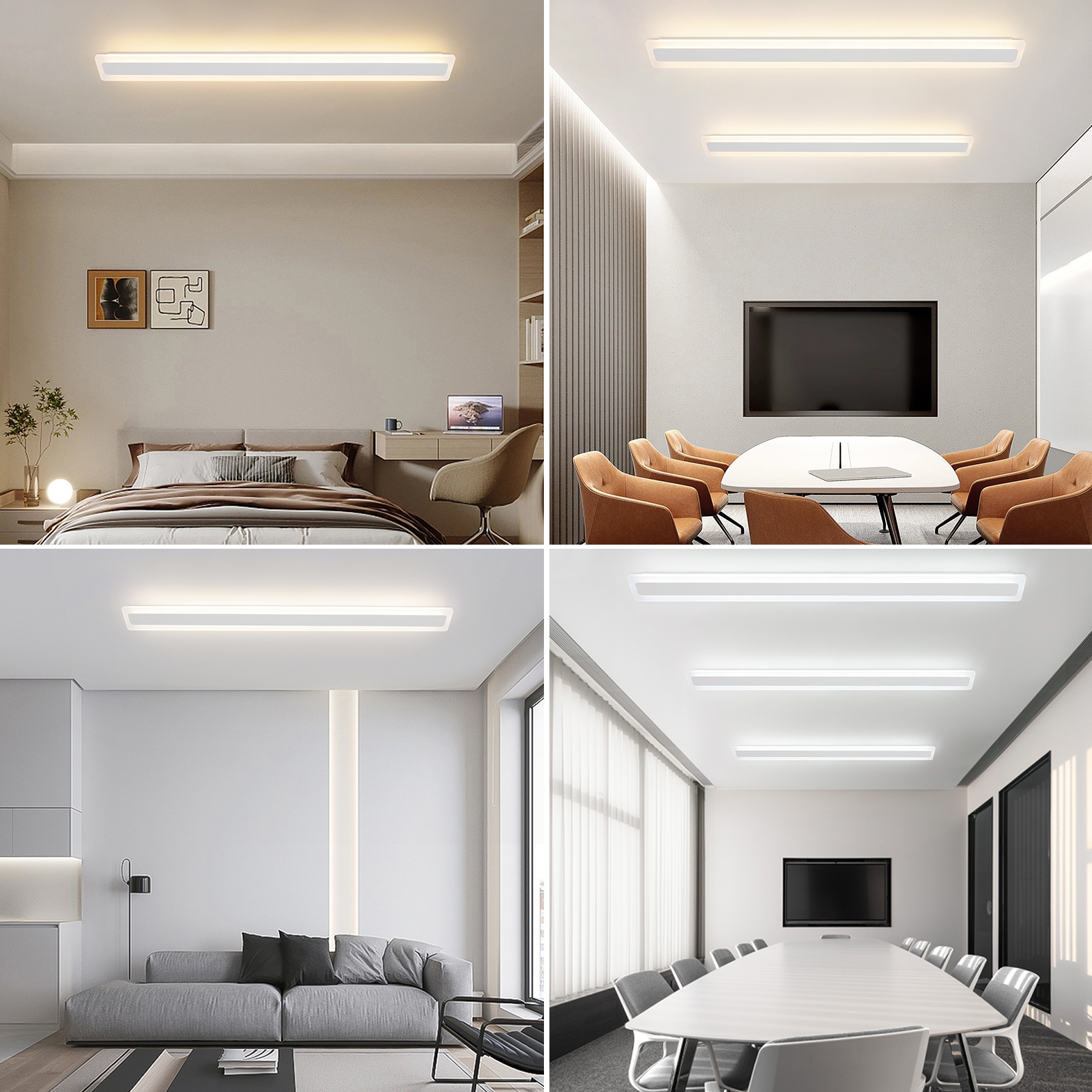 CNCEST Long Strip LED Ceiling Light Fixture Ceiling Lamp for Bedroom CNCEST Long Strip LED Ceiling Light Fixture Ceiling Lamp for Bedroom