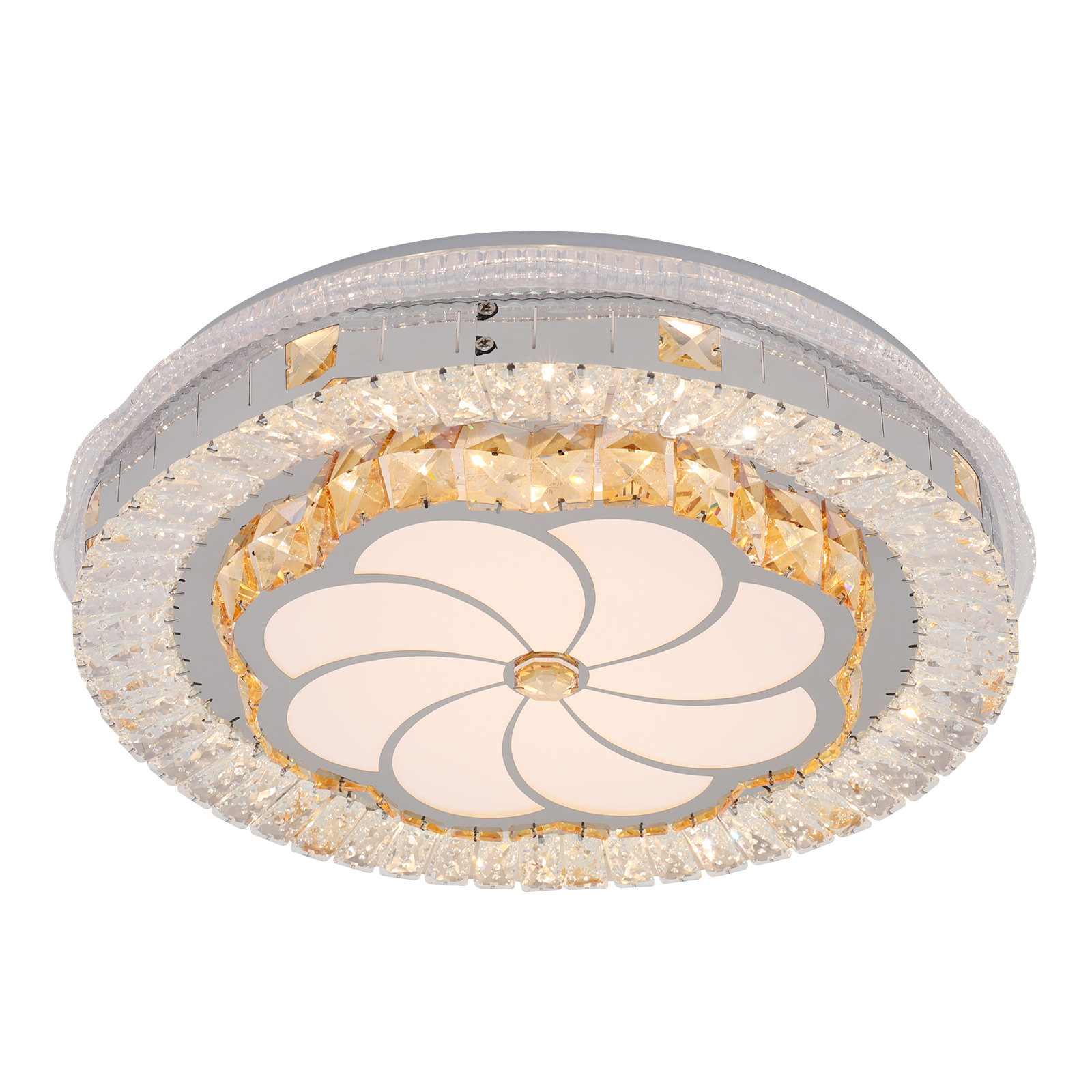 K9 Crystal Ceiling Light, Dimmable Ceiling Light, 3 Shades Ceiling Light with Remote Controller, Ceiling Light with Remote Control