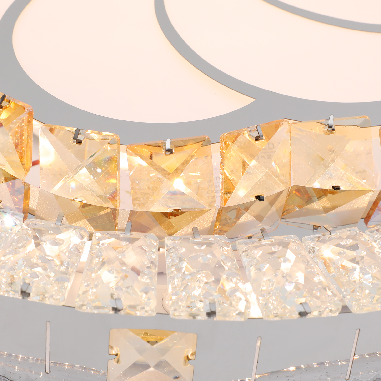 K9 Crystal Ceiling Light, Dimmable Ceiling Light, 3 Shades Ceiling Light with Remote Controller, Ceiling Light with Remote Control