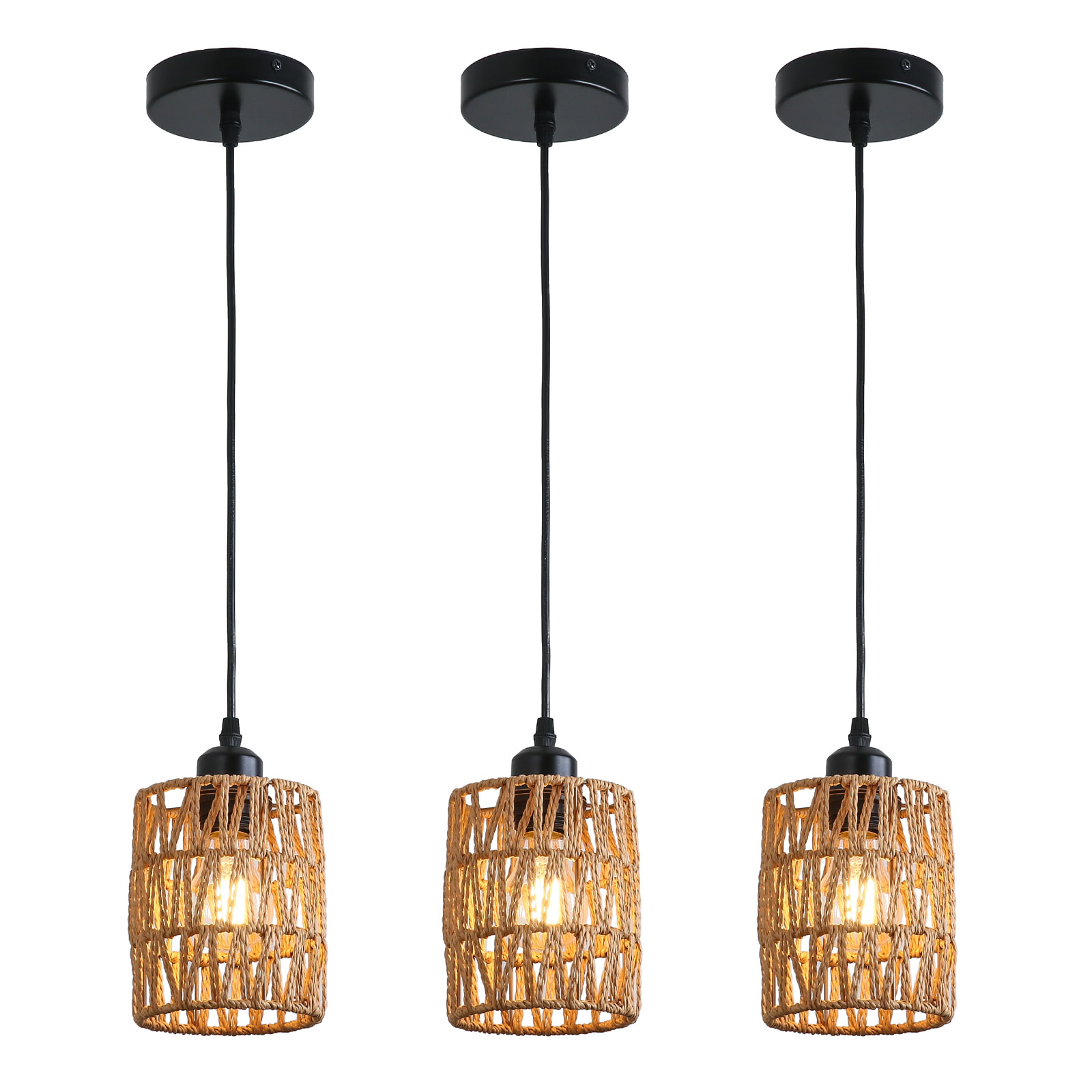 Dining Room Chandeliers, Ceiling Lamps, Woven Pendant Lamps, Adjustable Height: 0-134.62cm, 220V, 60W