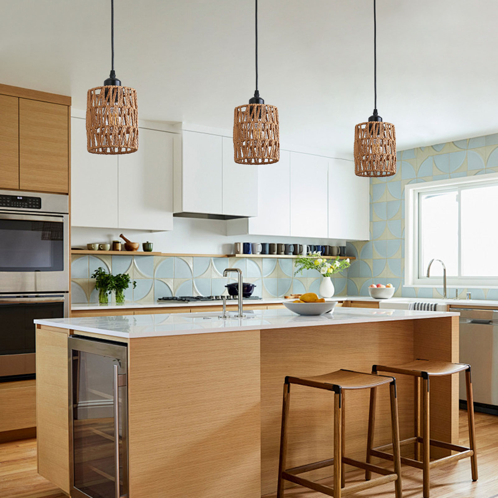 Dining Room Chandeliers, Ceiling Lamps, Woven Pendant Lamps, Adjustable Height: 0-134.62cm, 220V, 60W Dining Room Chandeliers, Ceiling Lamps, Woven Pendant Lamps, Adjustable Height: 0-134.62cm, 220V, 60W