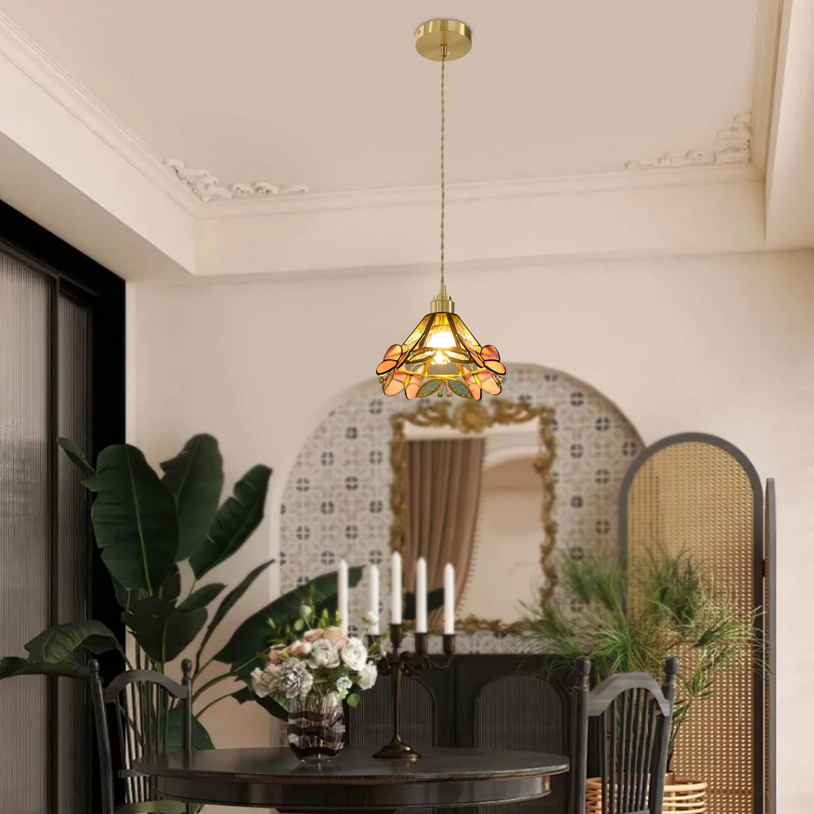 Glass Modern Pendant Light, Butterfly Shaped Pendant Light, Ceiling-mounted Light, Semi Flush Mount, for the bedroom, girls' room Glass Modern Pendant Light, Butterfly Shaped Pendant Light, Ceiling-mounted Light, Semi Flush Mount, for the bedroom, girls' room