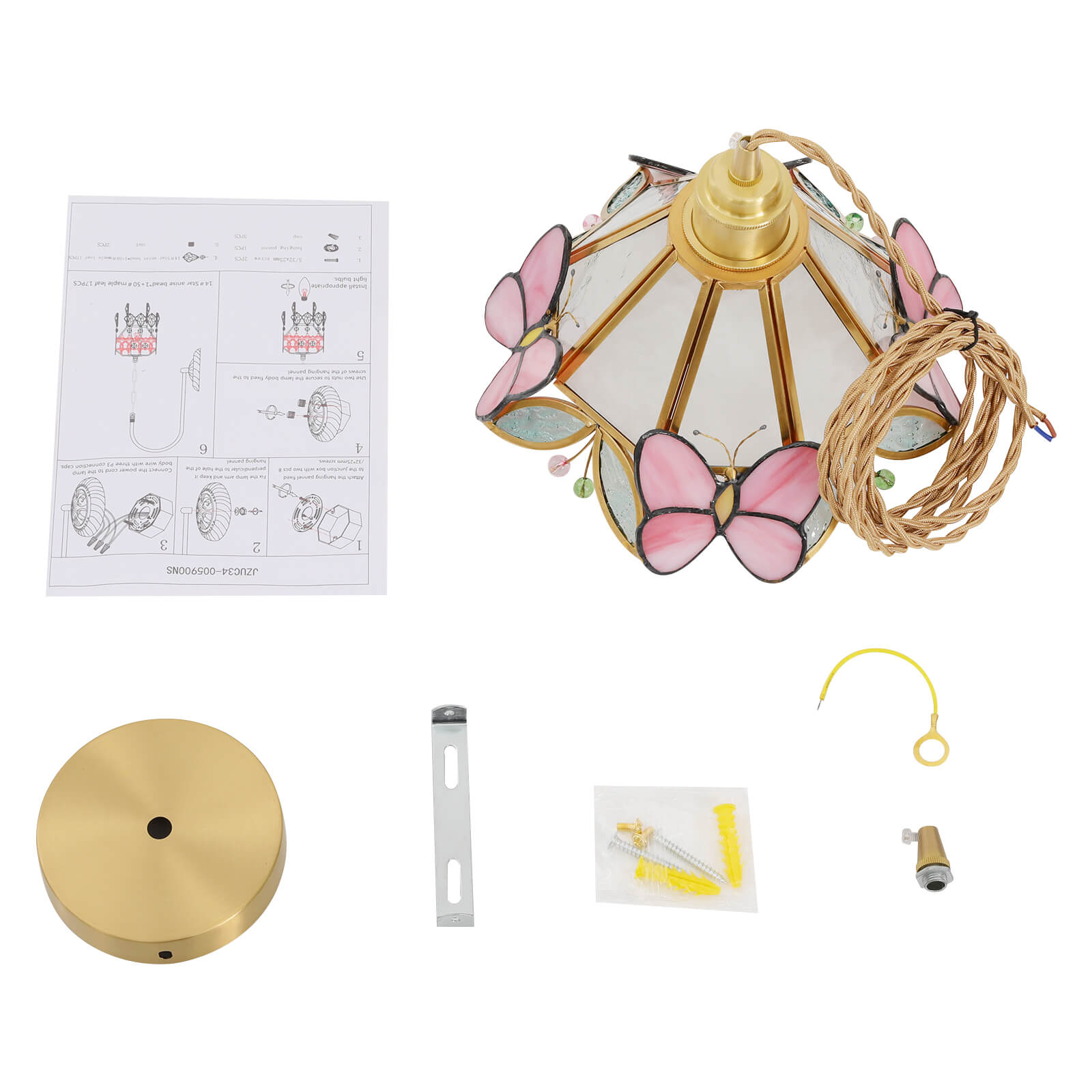Glass Modern Pendant Light, Butterfly Shaped Pendant Light, Ceiling-mounted Light, Semi Flush Mount, for the bedroom, girls' room Glass Modern Pendant Light, Butterfly Shaped Pendant Light, Ceiling-mounted Light, Semi Flush Mount, for the bedroom, girls' room