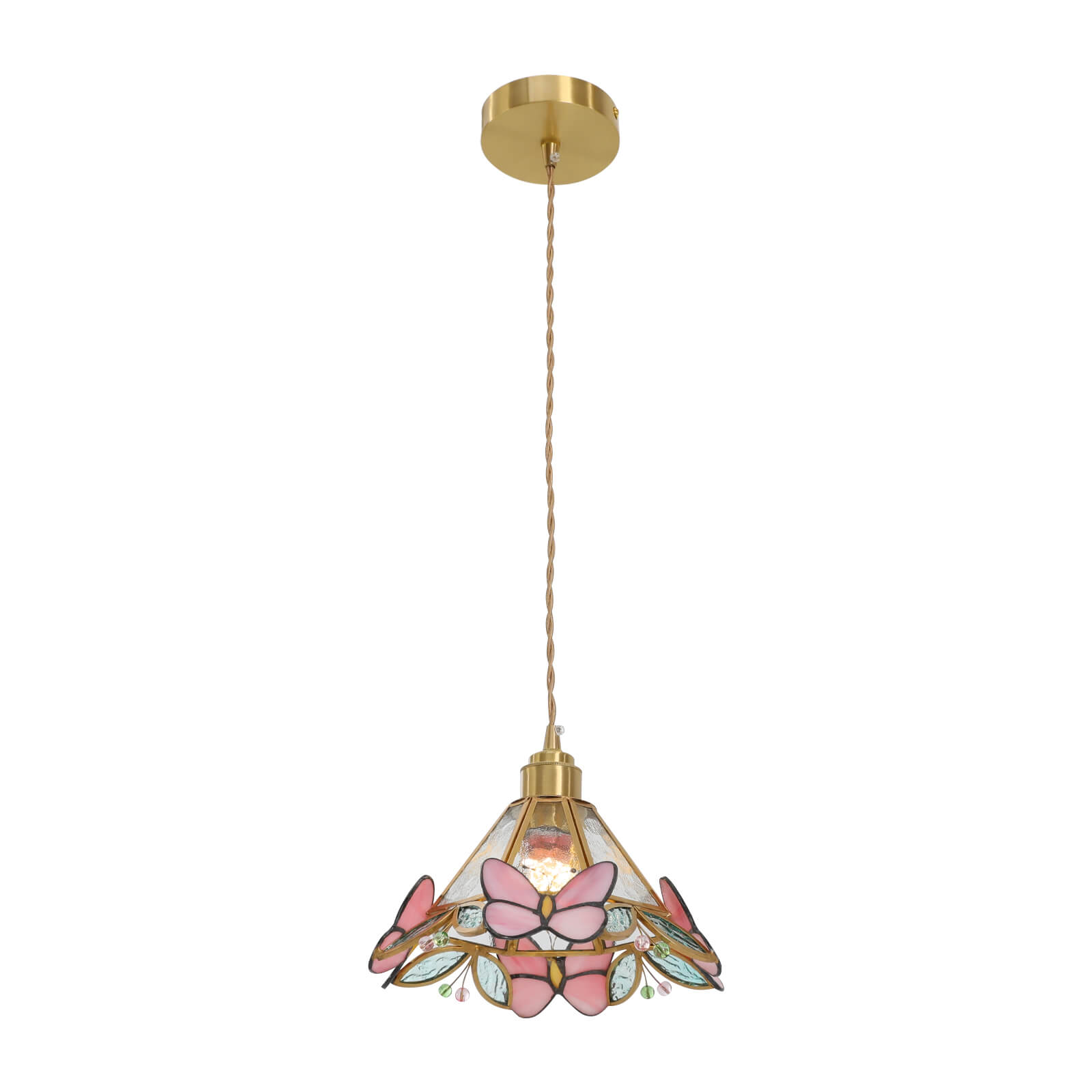 Glass Modern Pendant Light, Butterfly Shaped Pendant Light, Ceiling-mounted Light, Semi Flush Mount, for the bedroom, girls' room