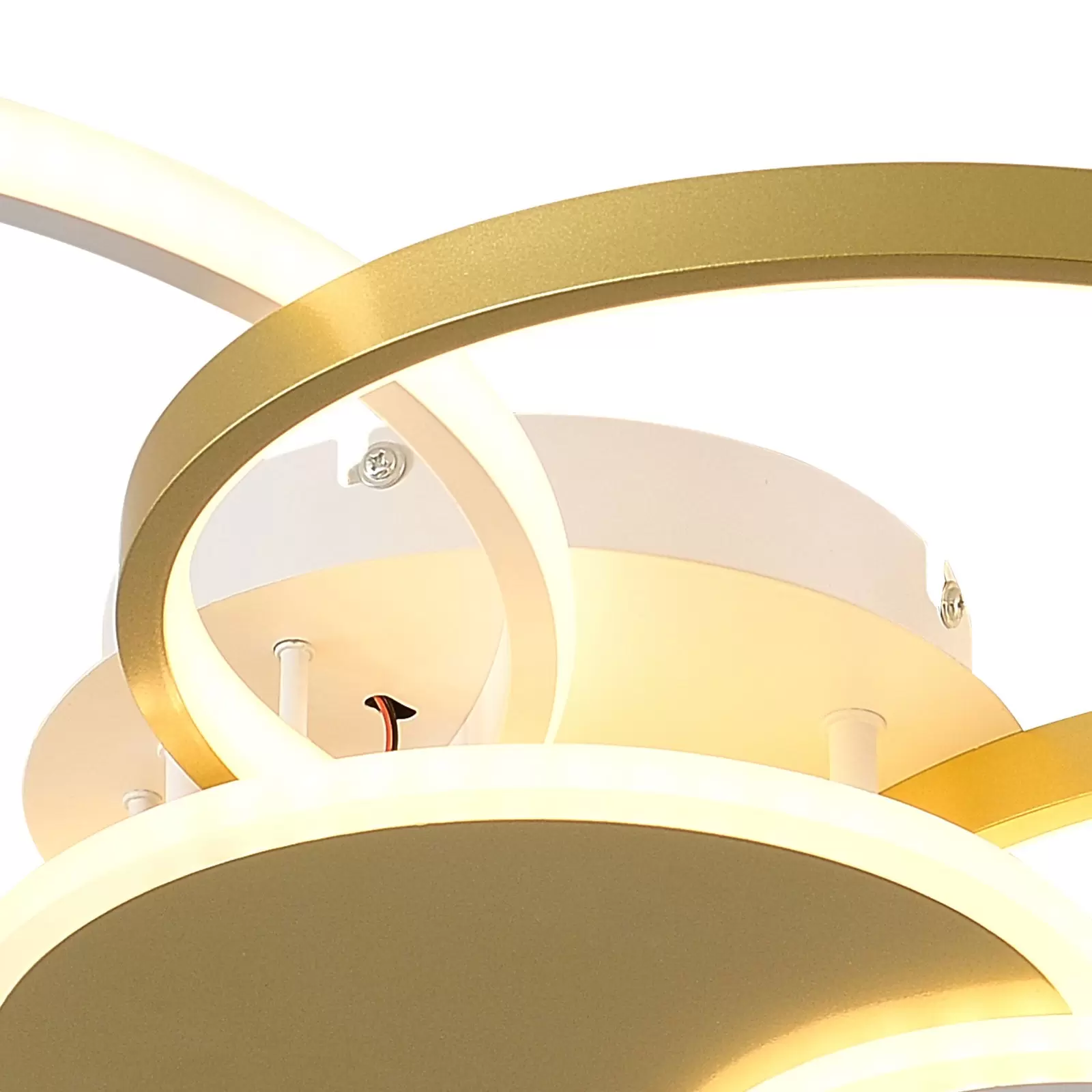 Modern LED Ceiling Light 65W Dimmable LED Ceiling Light With Remote Control 6 Rings Gold Recessed Ceiling Light Three Light Colors