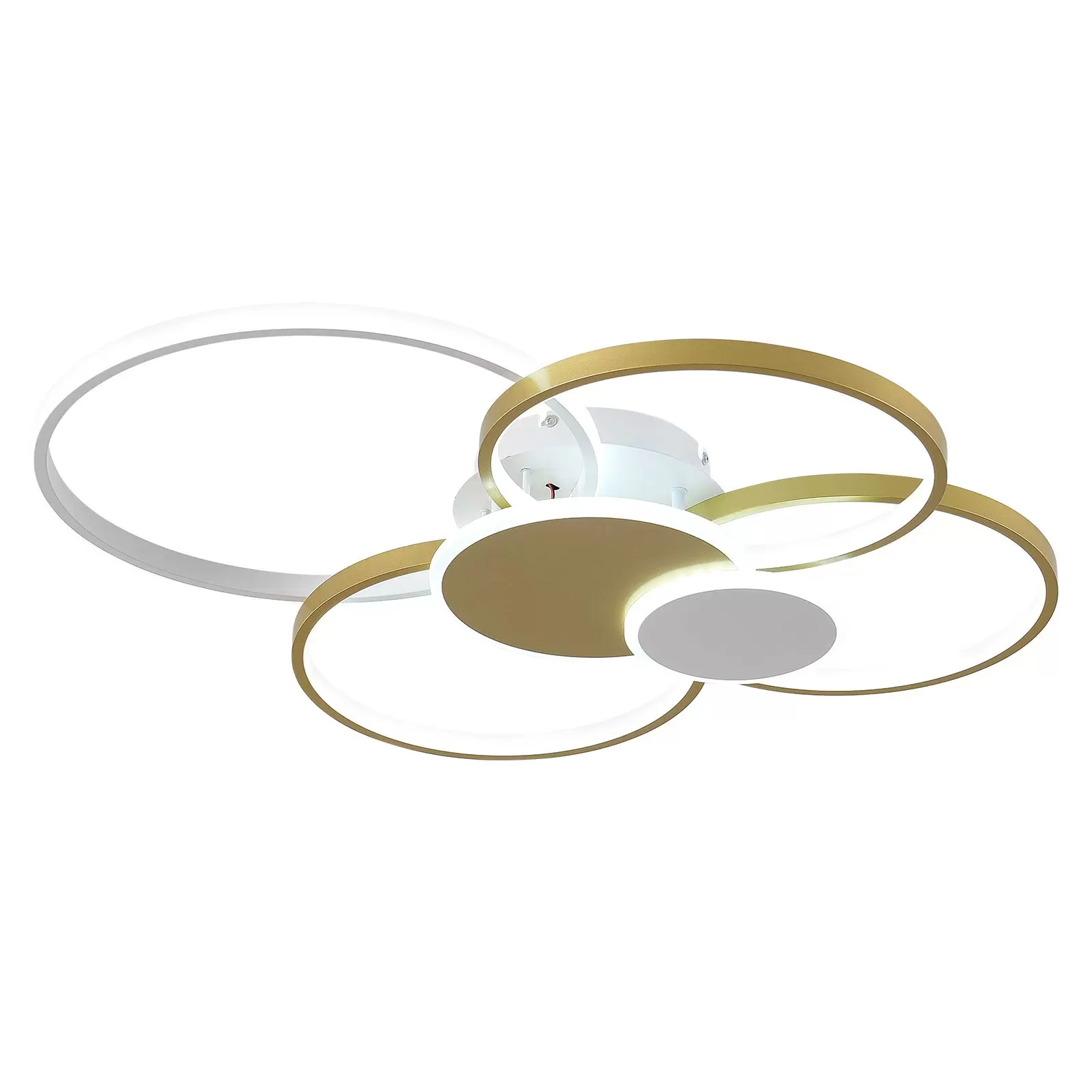 Modern LED Ceiling Light 65W Dimmable LED Ceiling Light With Remote Control 6 Rings Gold Recessed Ceiling Light Three Light Colors