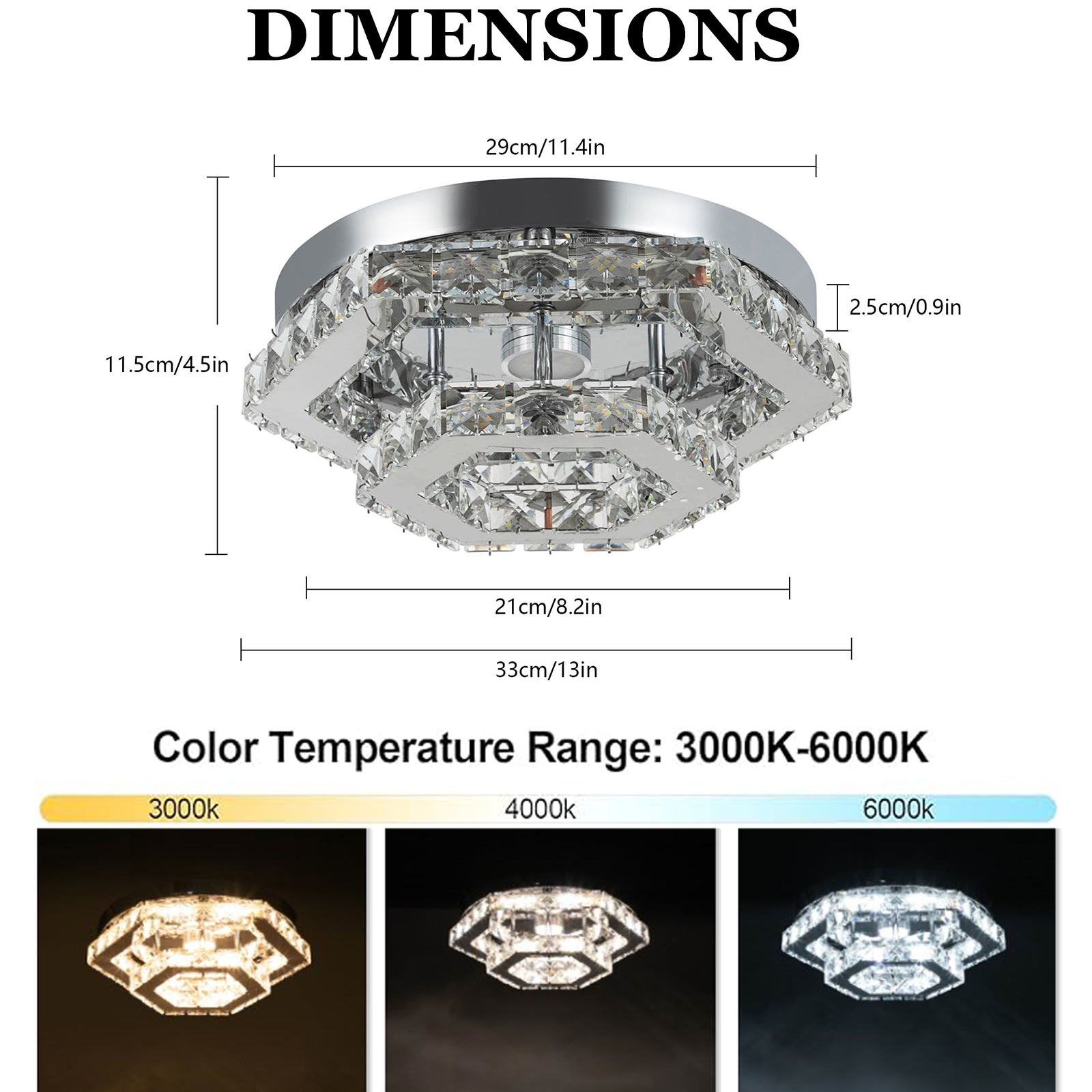 CNCEST Ceiling Light Crystal Ceiling Light Modern Crystal Ceiling Light