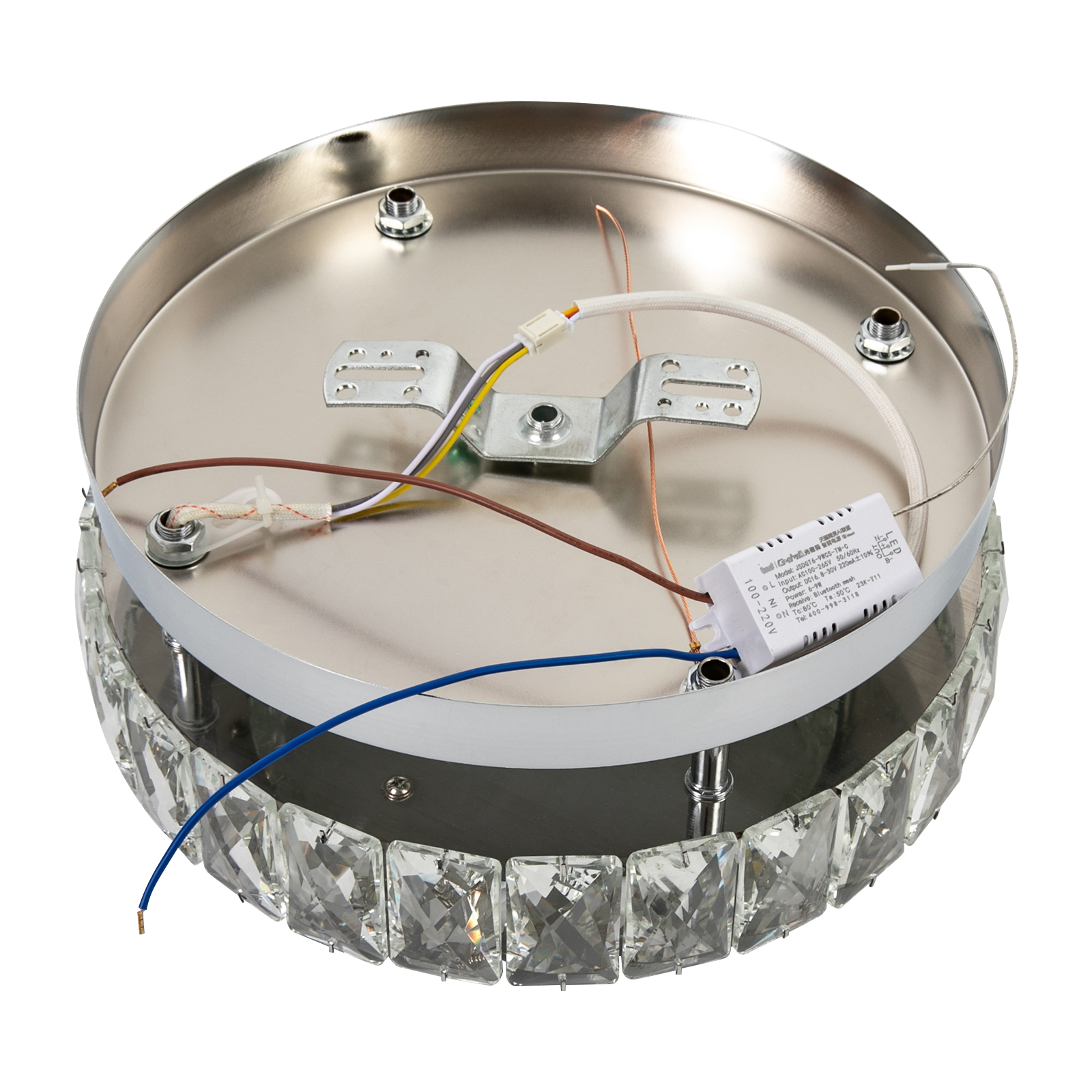 Modern 2 Layers Crystal Chandelier Flush Mount Chandelier with 3000-6500K Dimmable Tricolor Light (Warm/White/Neutral Light) Modern 2 Layers Crystal Chandelier Flush Mount Chandelier with 3000-6500K Dimmable Tricolor Light (Warm/White/Neutral Light)