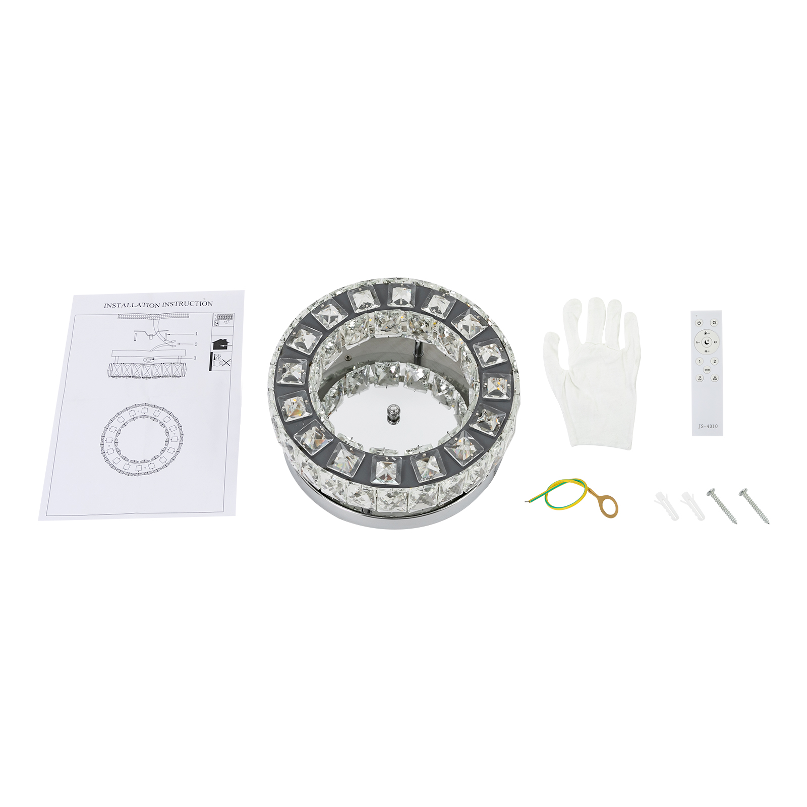 Modern 2 Layers Crystal Chandelier Flush Mount Chandelier with 3000-6500K Dimmable Tricolor Light (Warm/White/Neutral Light) Modern 2 Layers Crystal Chandelier Flush Mount Chandelier with 3000-6500K Dimmable Tricolor Light (Warm/White/Neutral Light)