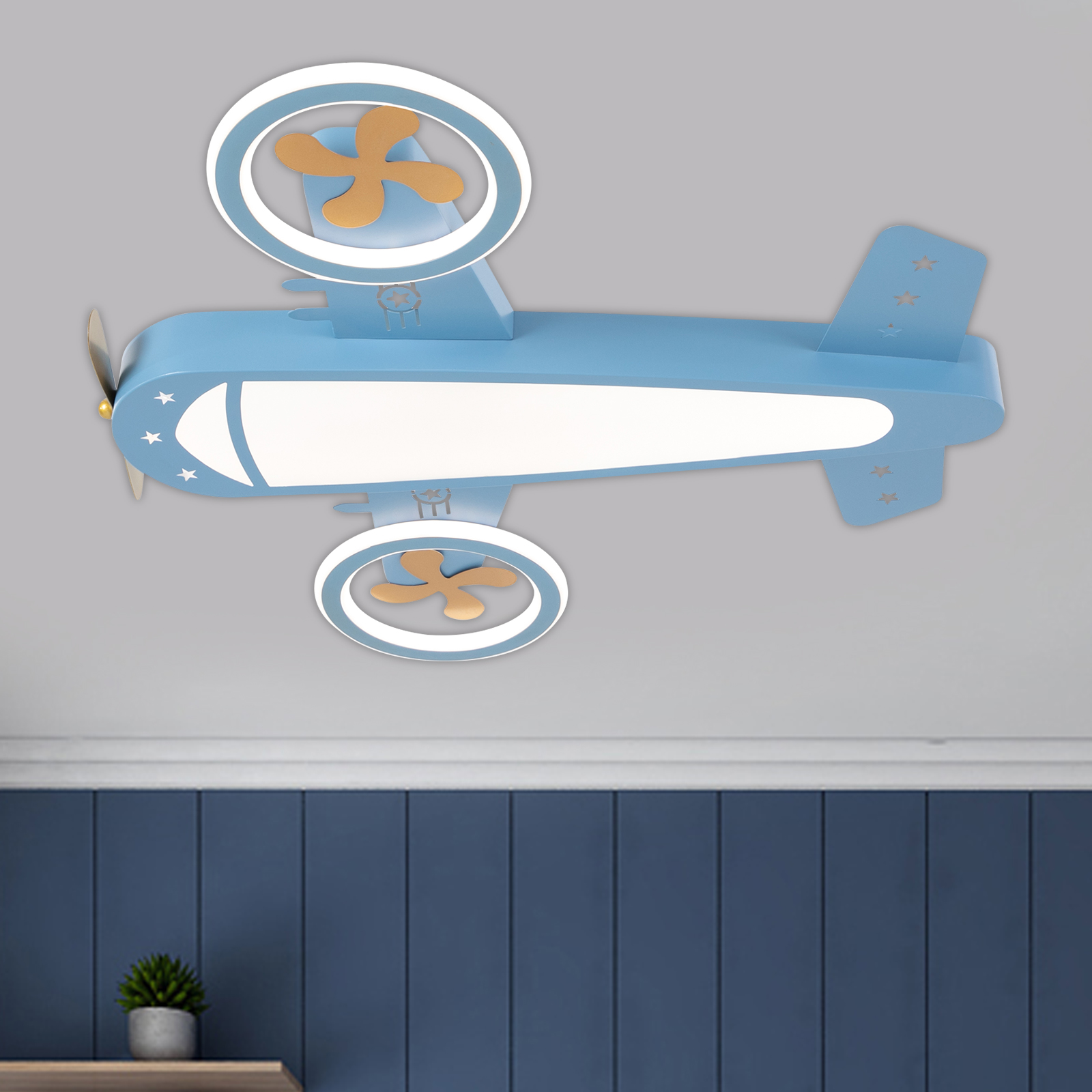 Blue Gold 60cm Ceiling Light, Dimmable Ceiling Light Fixture with Remote Control, Ceiling Lamp for Bedroom Blue Gold 60cm Ceiling Light, Dimmable Ceiling Light Fixture with Remote Control, Ceiling Lamp for Bedroom