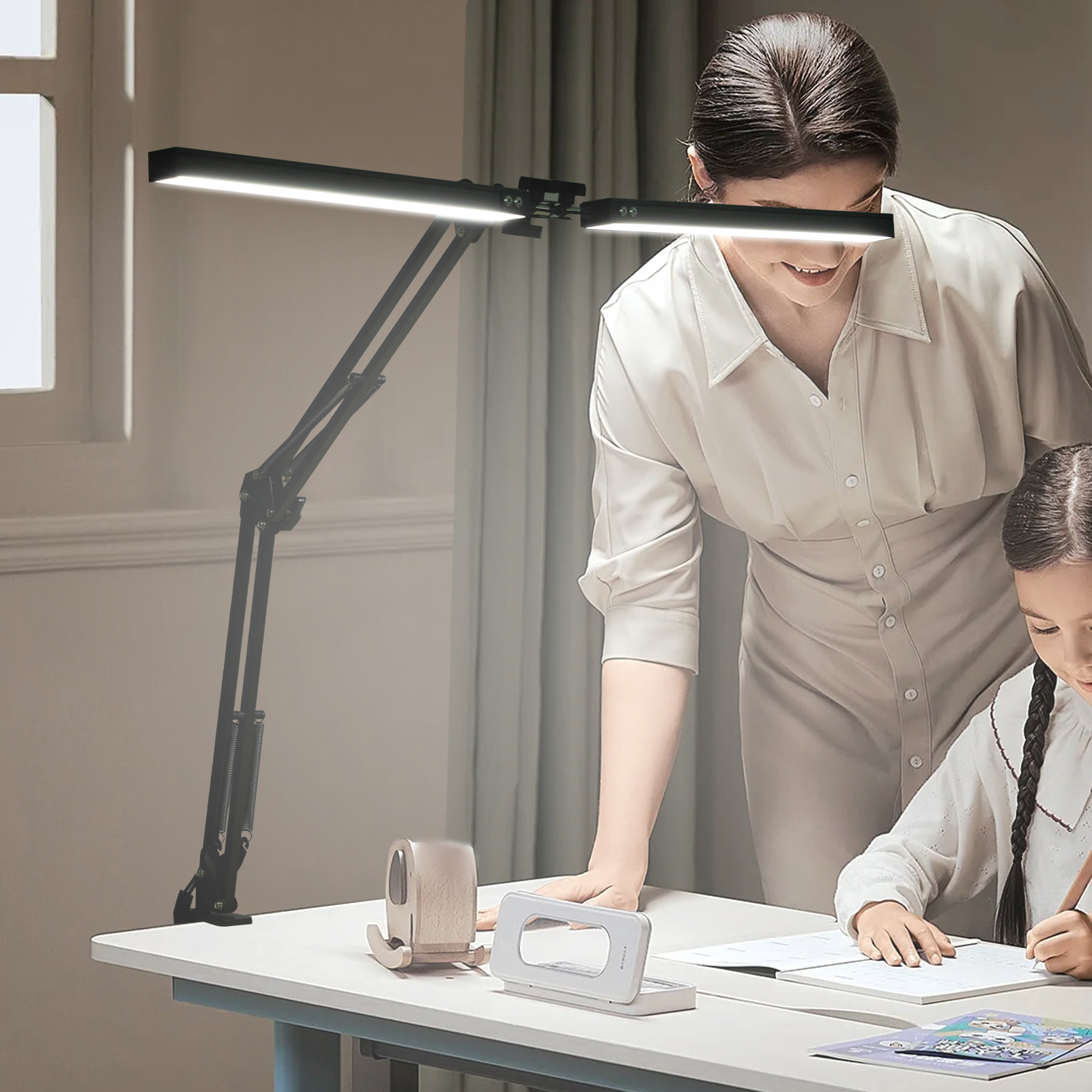 Table Reading Lamp, Push Button LED Desk Lamp, Desk Lamp, Adjustable Brightness and Illumination Table Reading Lamp, Push Button LED Desk Lamp, Desk Lamp, Adjustable Brightness and Illumination
