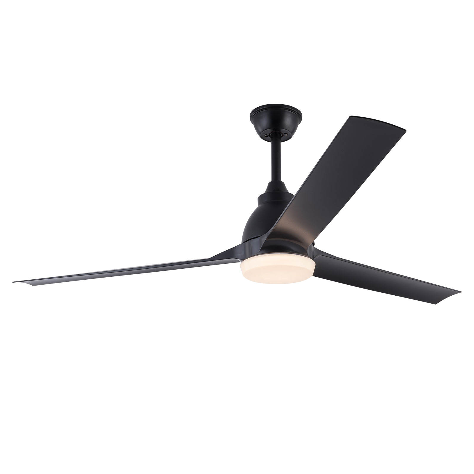 42 Inch Fan Pendant Light Black Tri-Color Temperature Inverter