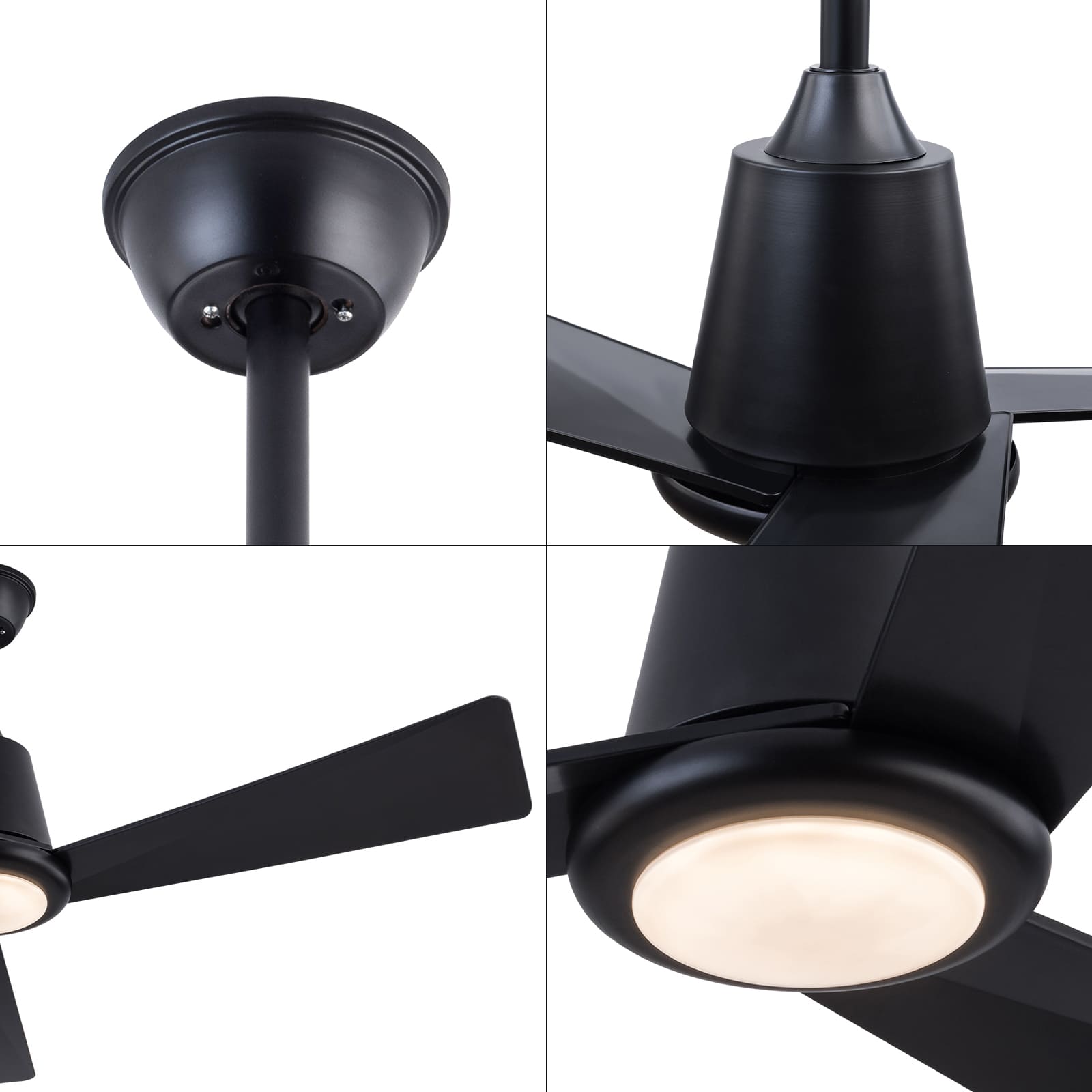 Modern 42 inch ceiling fan light with remote control, Two-way ceiling fan light, Three colour temperatures (black) Modern 42 inch ceiling fan light with remote control, Two-way ceiling fan light, Three colour temperatures (black)