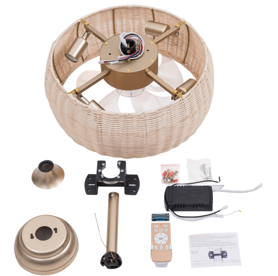 18.5 inch remote control ceiling fan with light, silent, rattan, 6 wind speeds 18.5 inch remote control ceiling fan with light, silent, rattan, 6 wind speeds