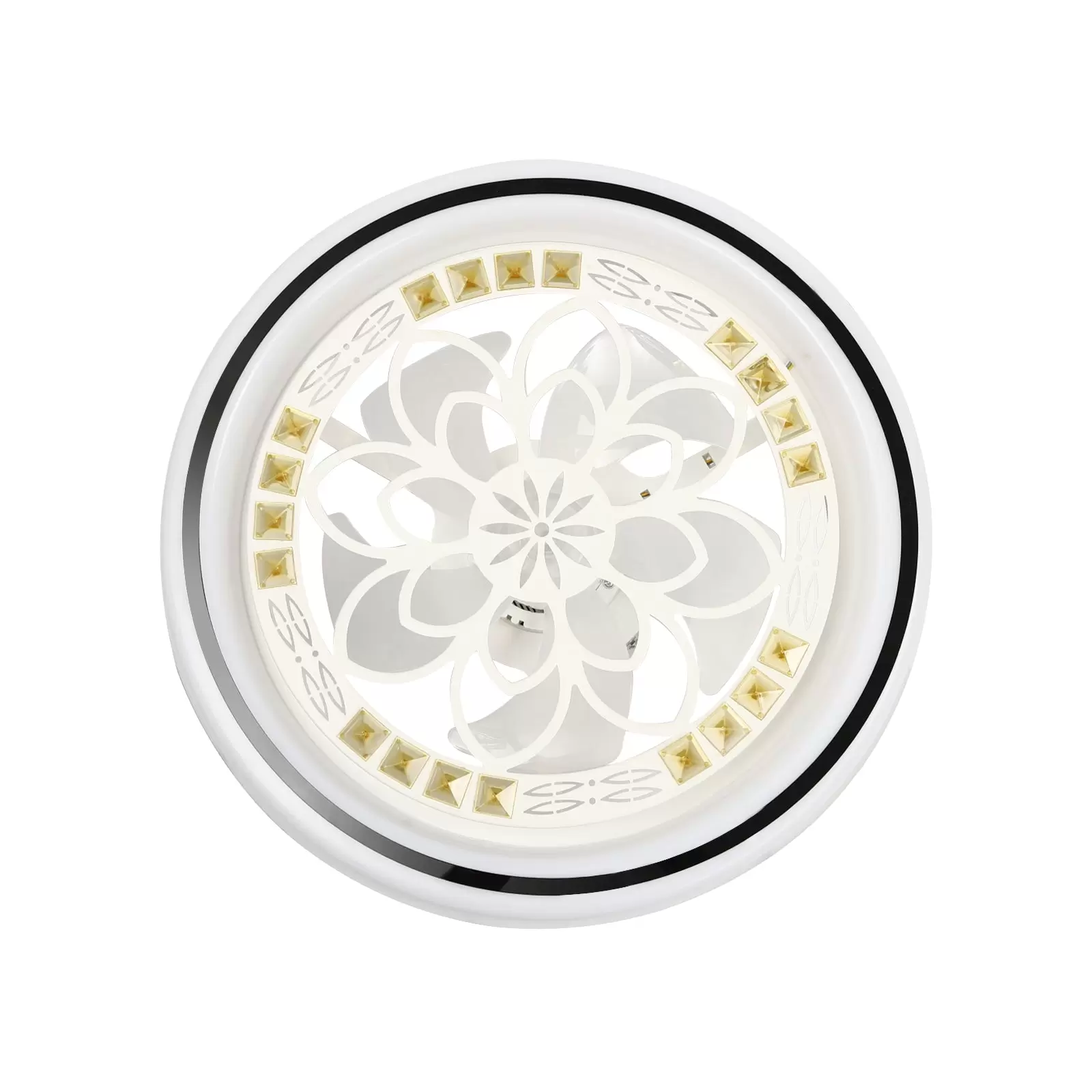 Ceiling Light Remote Control Ceiling Modern LED Living Room Bedroom Fan Lamp Round Bladeless Ceiling Fan Light LED Dimmable Chandelier Lamp