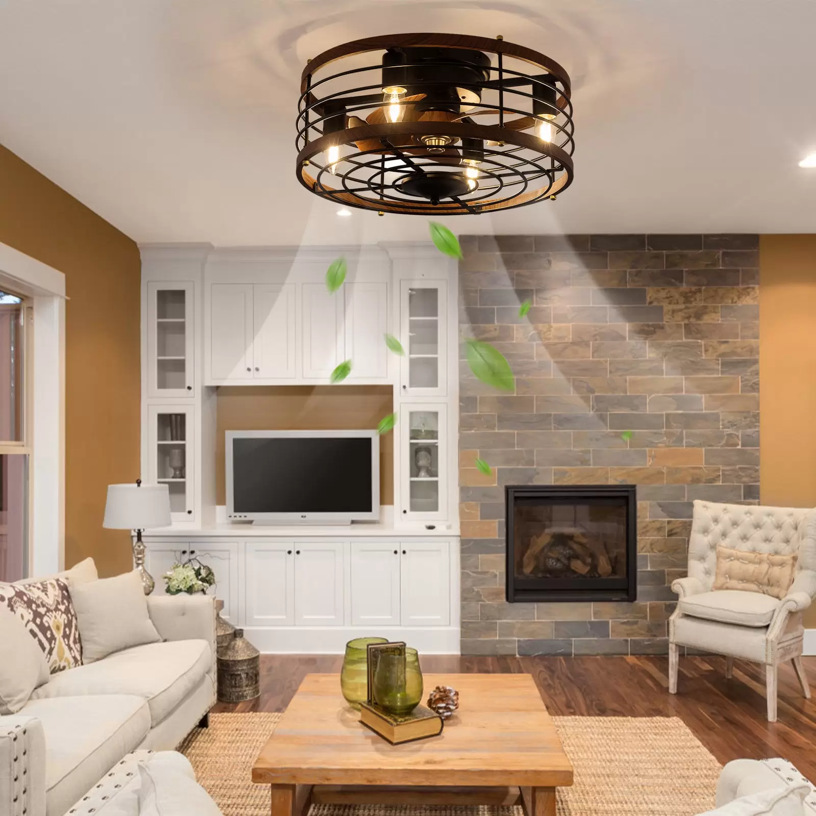 18 inch fan pendant BT263 Ceiling Brown - Without light source 18 inch fan pendant BT263 Ceiling Brown - Without light source