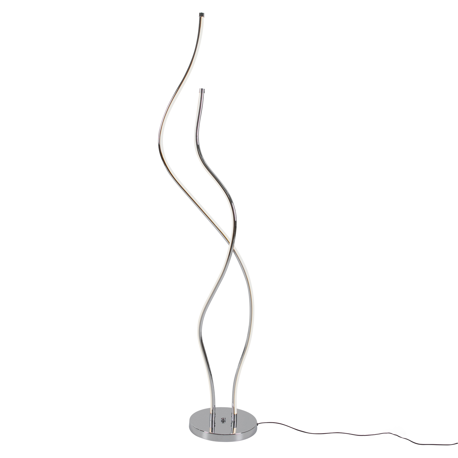 Floor lamp, Spiral lamp, LED floor lamp height 1.3m, silver