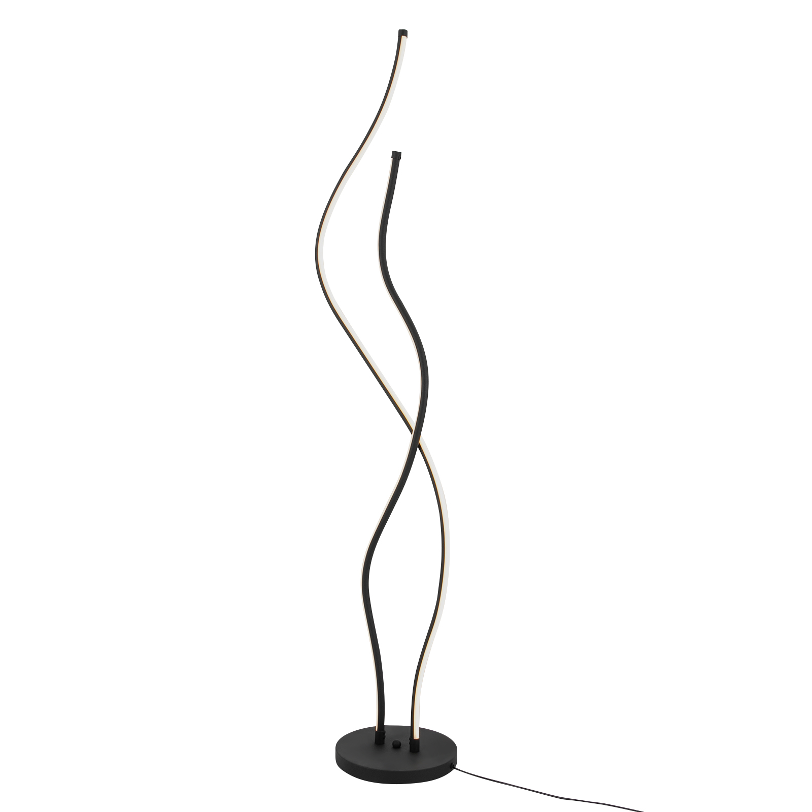 51.18in Floor Lamp Spiral Lamp LED Floor Lamp with Long Power Cord Stable Base for Living Rooms Restaurants Black Color