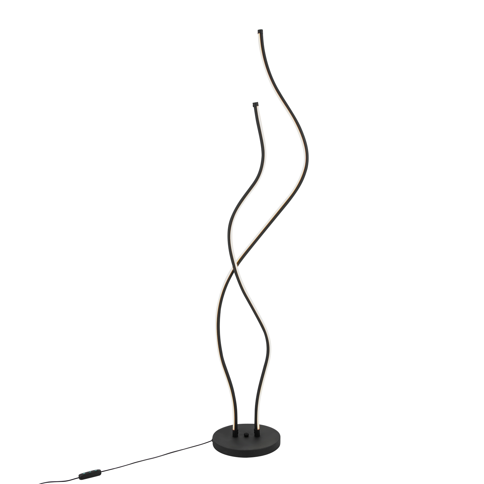 51.18in Floor Lamp Spiral Lamp LED Floor Lamp with Long Power Cord Stable Base for Living Rooms Restaurants Black Color