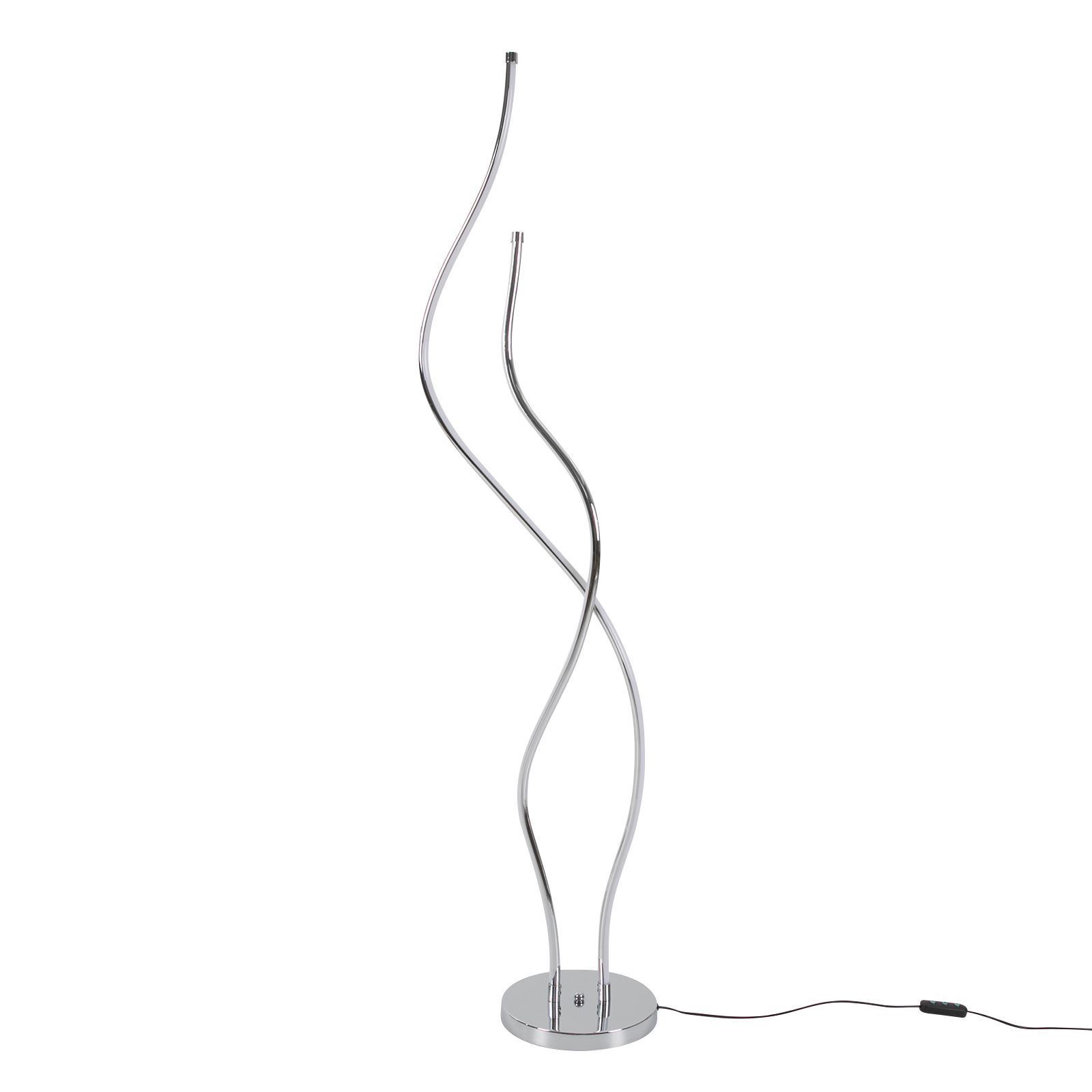51.18in Floor Lamp Spiral Lamp LED Floor Lamp with Long Power Cord Stable Base for Living Rooms Restaurants Silver Color