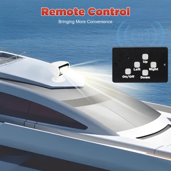 12V100W yacht searchlight, remote control searchlight, marine spotlight, white 12V100W yacht searchlight, remote control searchlight, marine spotlight, white