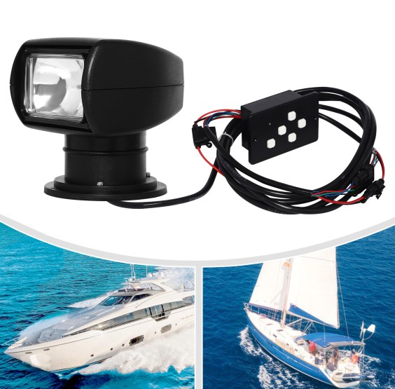 12V100W yacht searchlight, remote control searchlight, marine spotlight, black 12V100W yacht searchlight, remote control searchlight, marine spotlight, black