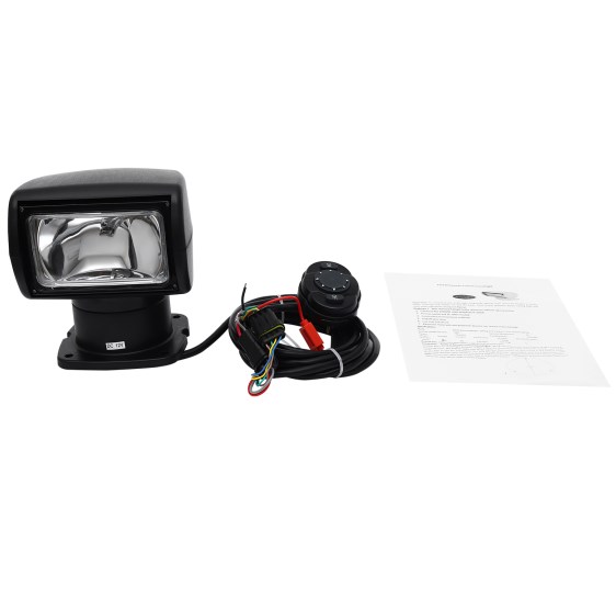 12V100W Marine Searchlight, Marine Remote Control Spotlight, Black