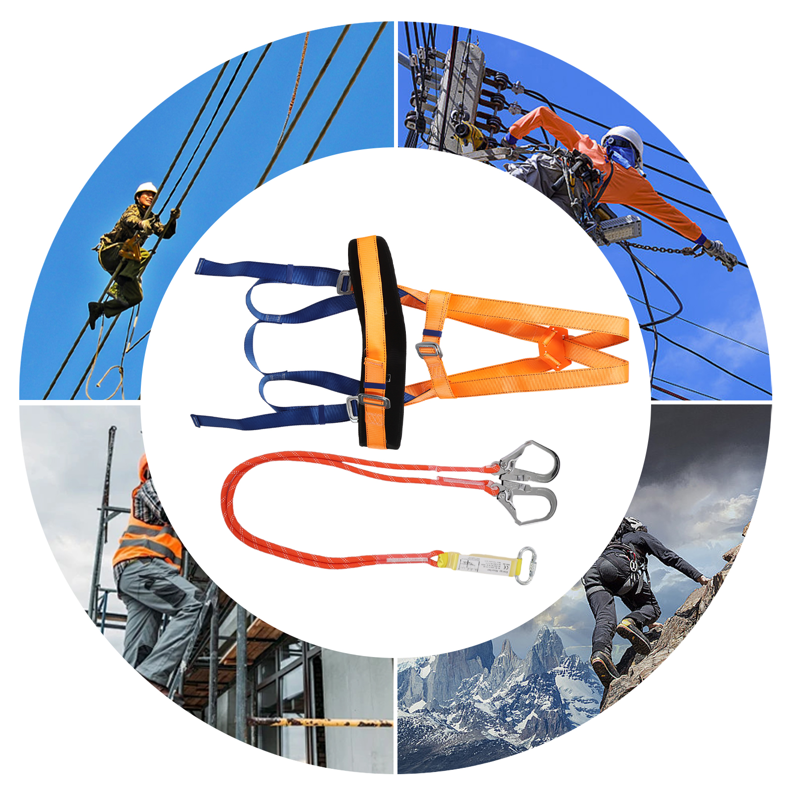 5-Point Full-Body Safety Harness, Fall Protection Harness, Fall Protection Harness with Buffer 5-Point Full-Body Safety Harness, Fall Protection Harness, Fall Protection Harness with Buffer
