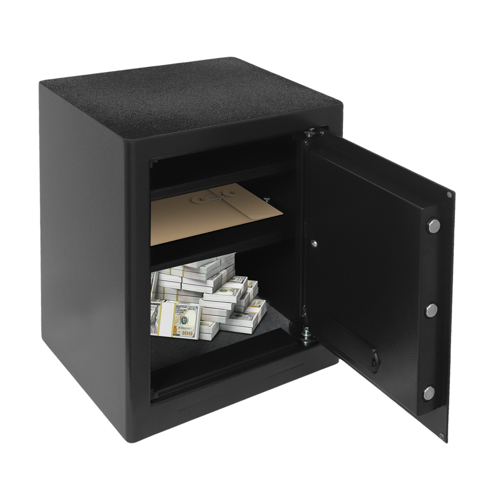 9-S45EFK Large Safe Box, Large Home Safe, Safe Box for Home Use - Black Q195 Carbon Steel