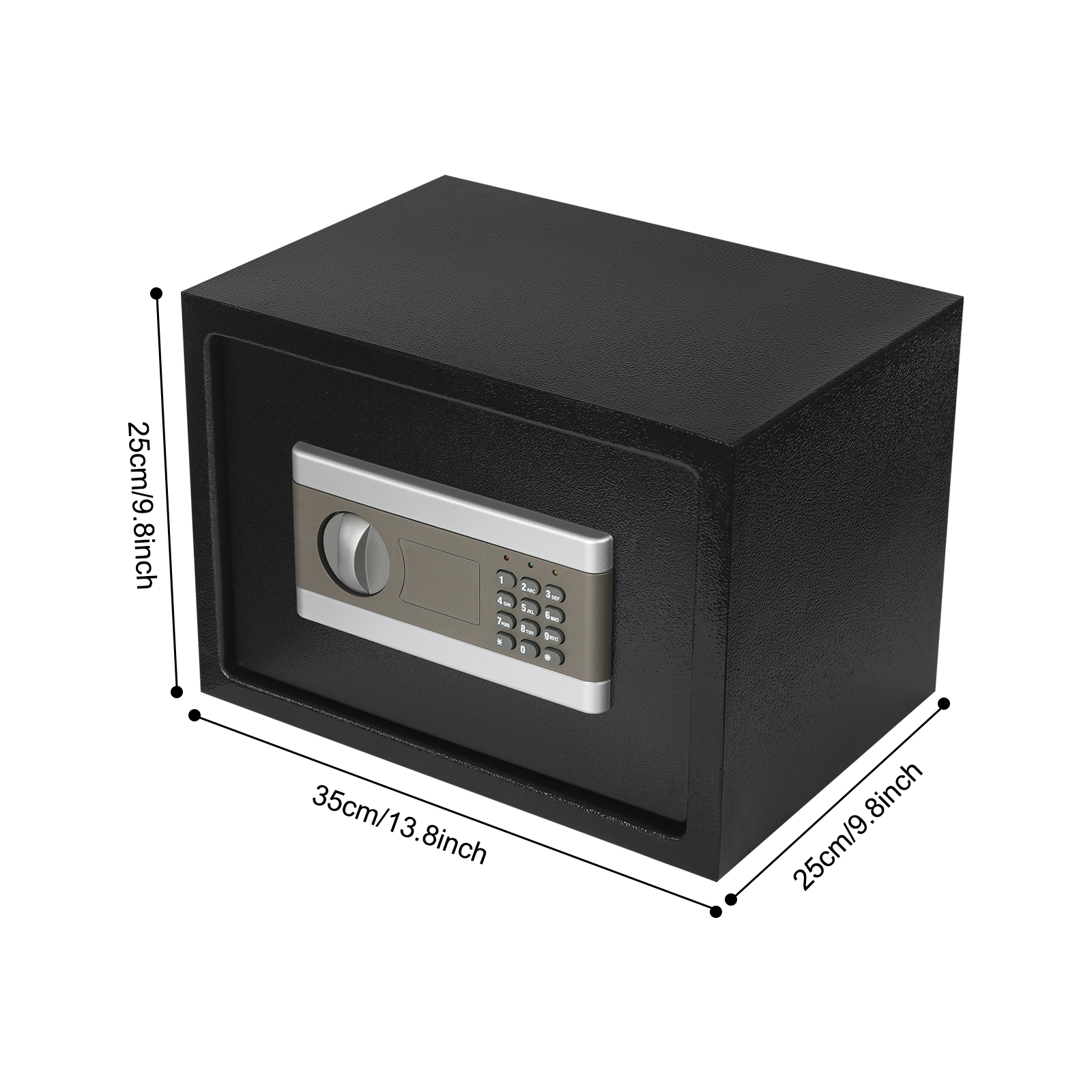Na-25-EF Style Safe Box, Digital Keypad Security Safe, Cash Depository Safe - Black