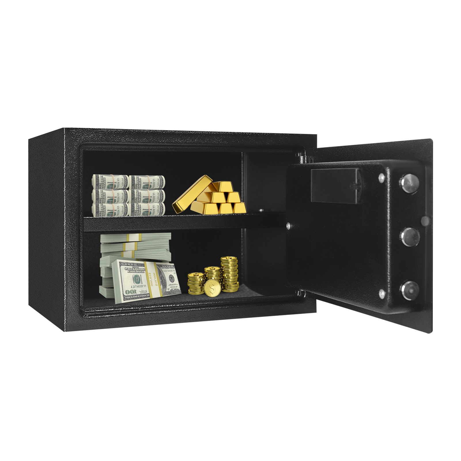 Na-25-EF Style Safe Box, Digital Keypad Security Safe, Cash Depository Safe - Black