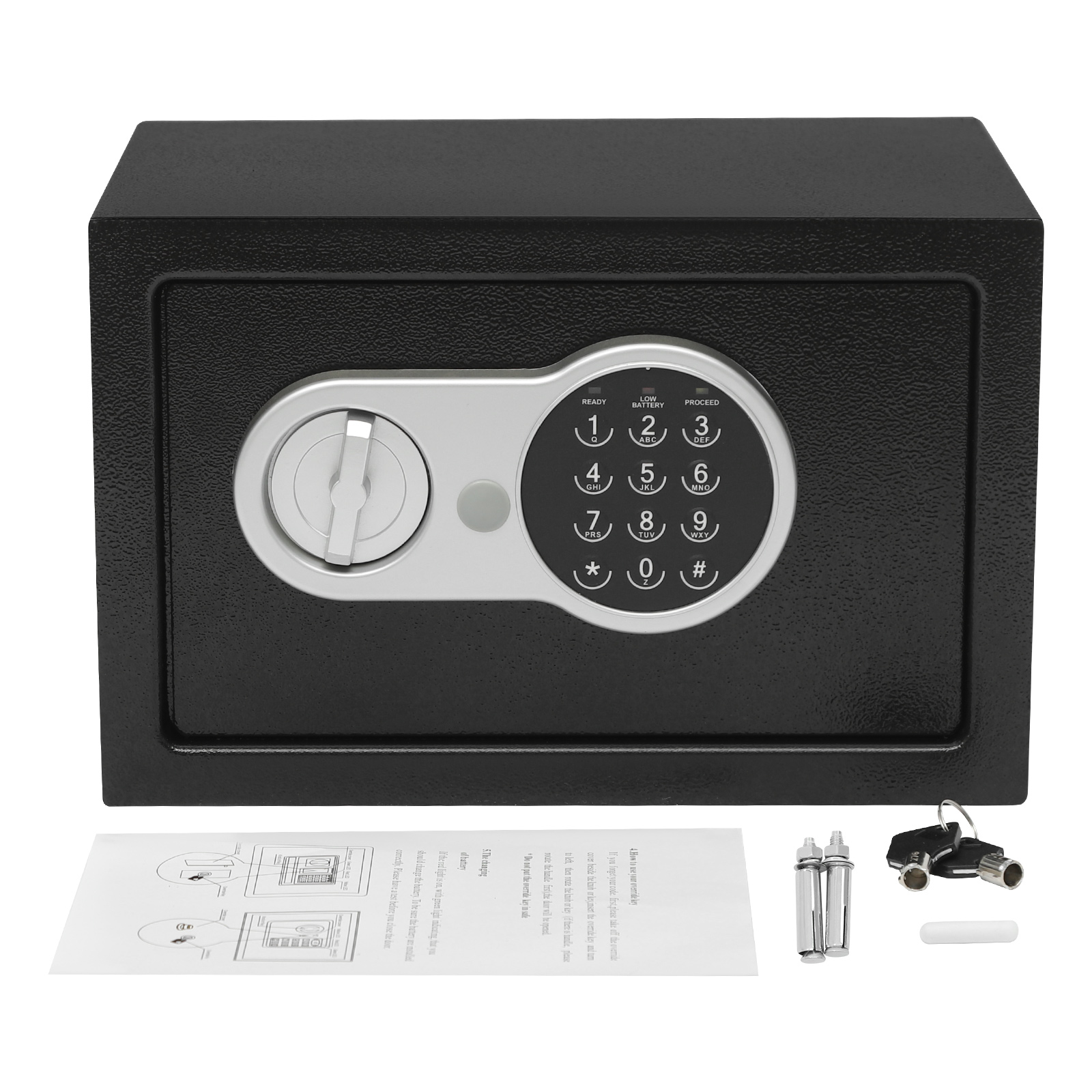 31*20*20cm Safe Box, Safe Deposit Box, Digital Lock Safe Box with Keys for Bedrooms, Living Rooms
