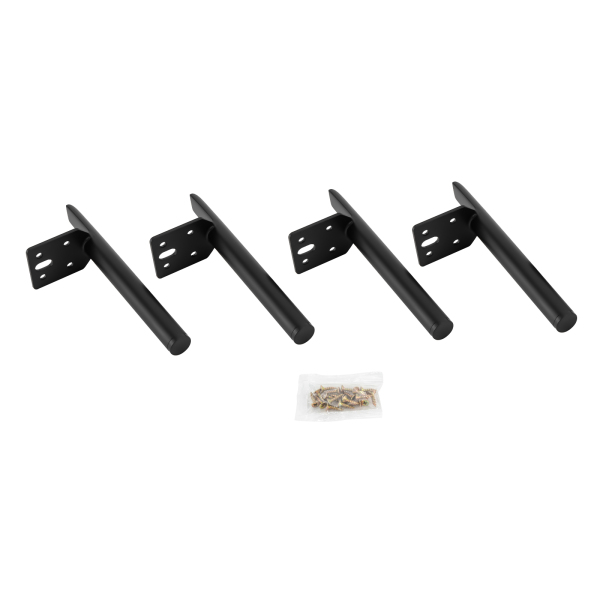 Set of 4 Furniture Feet Metal 18 cm Black DIY Metal Table Feet Furniture Feet Round for Sofa Coffee Table