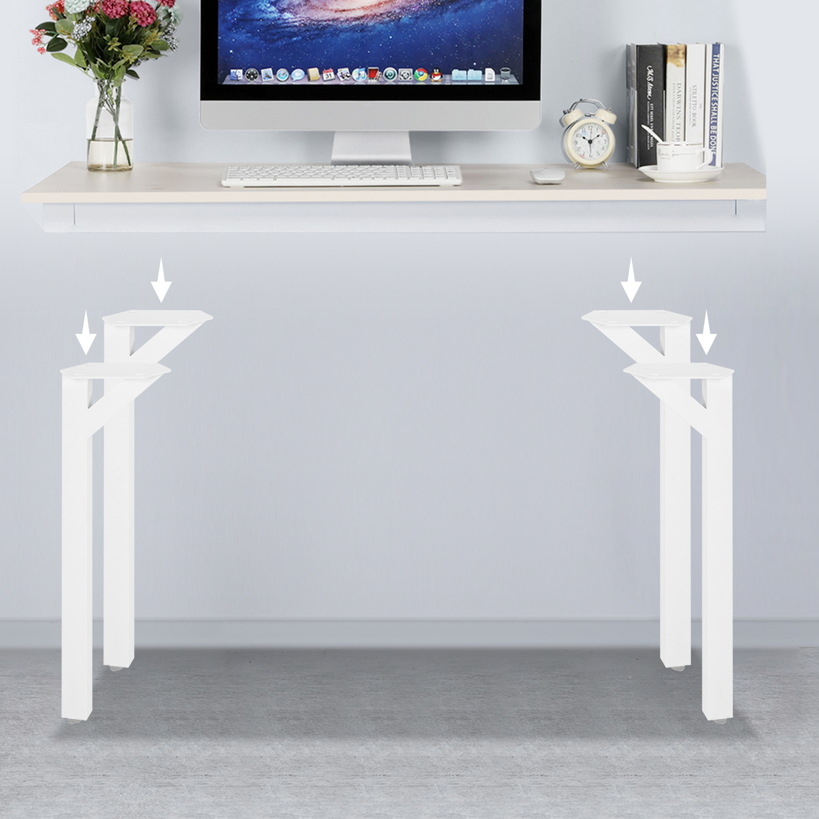 4pcs Y Shape Modern Desk Legs, Table Legs, Metal Table Legs for Coffee Tables - White 4pcs Y Shape Modern Desk Legs, Table Legs, Metal Table Legs for Coffee Tables - White