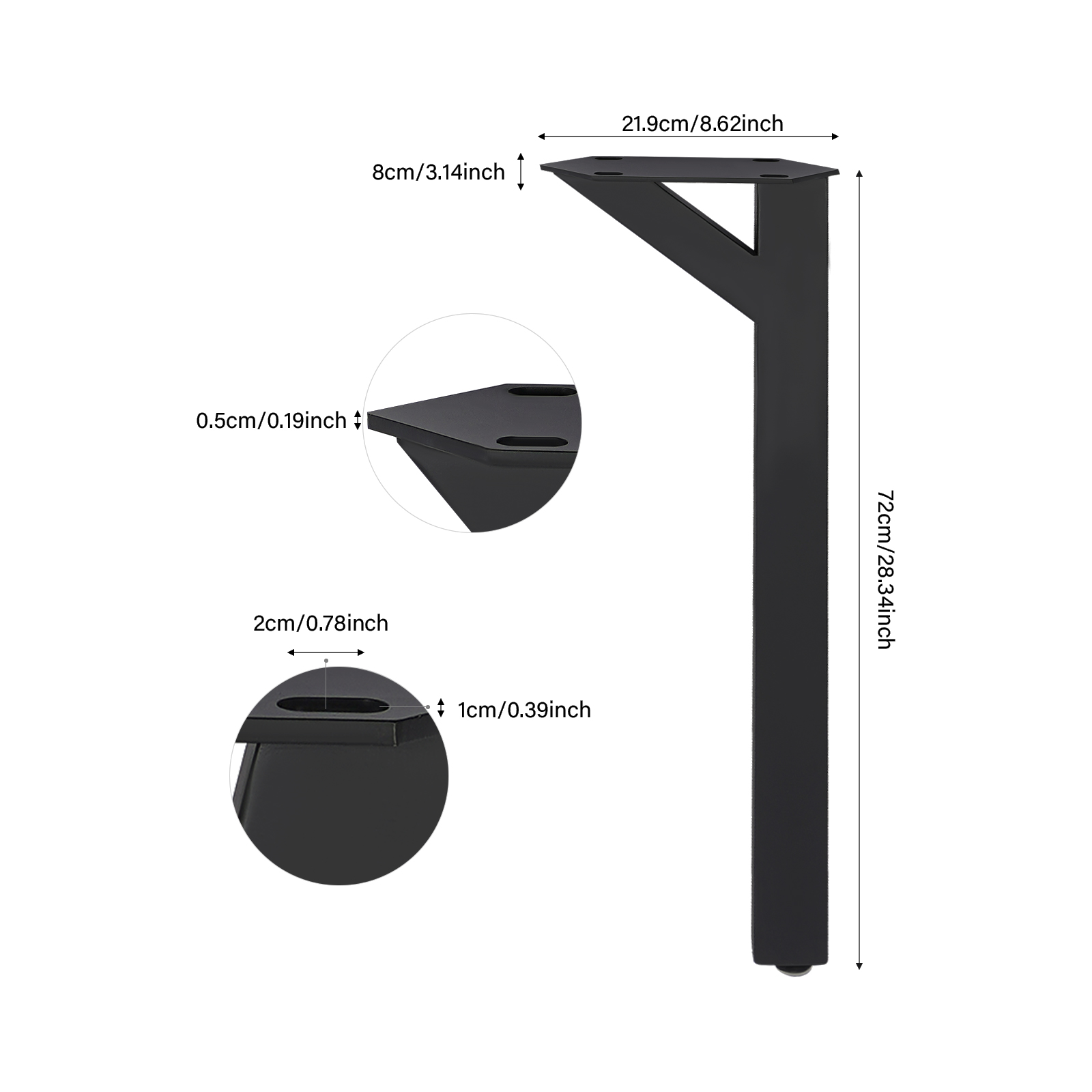 4pcs Y Shape Modern Desk Legs, Table Legs, Metal Table Legs for Coffee Tables - Black