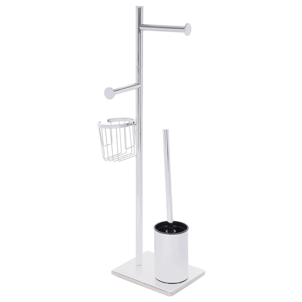 Toilet Paper Holder, Chrome Toilet Paper Holder, Toilet Paper Holder with Toilet Brush, Silver