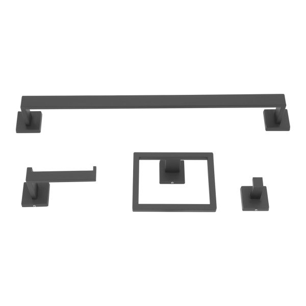 Stainless steel bathroom towel bar set 20 pieces 60cm black