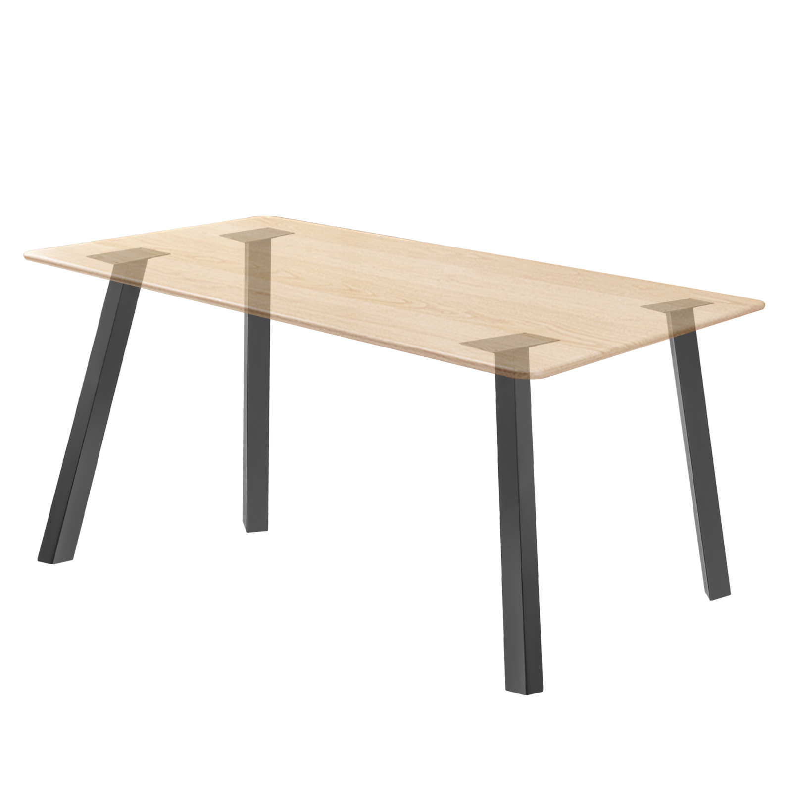 4pcs Table legs, Furniture Feet for Desks and Dining Tables, Furniture Feet in Homes, Cafes, Pubs, Snack Shops - Black