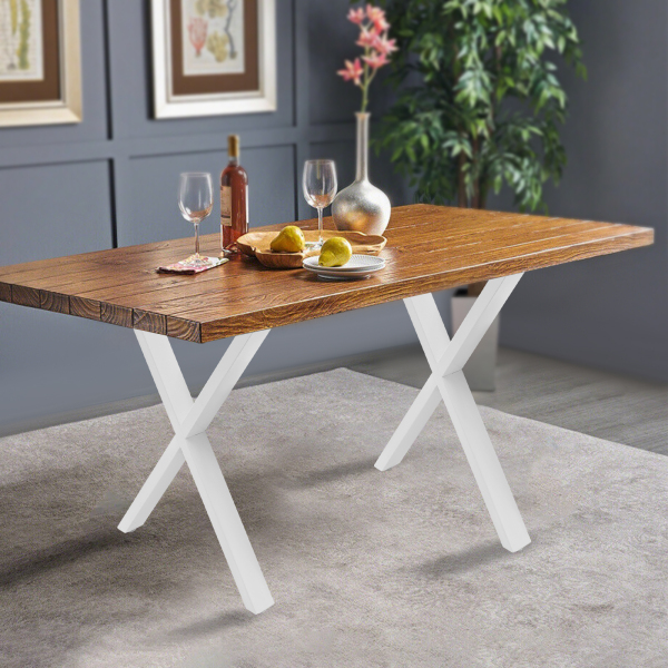 Table Legs, 2PCS Table Legs, X-Shaped Table Legs for Bedrooms, Living Rooms, Balconies, Hotels, Restaurants, Bars - White