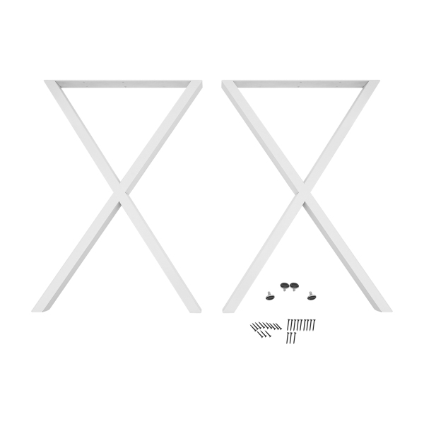 Table Legs, 2PCS Table Legs, X-Shaped Table Legs for Bedrooms, Living Rooms, Balconies, Hotels, Restaurants, Bars - White