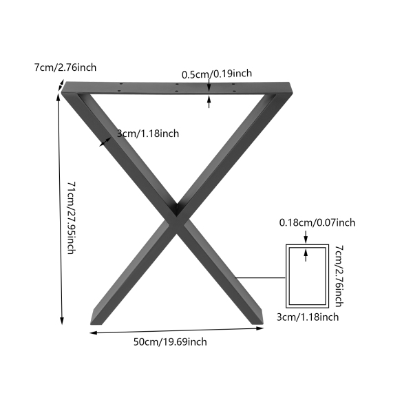 Table Legs, 2PCS Table Legs, X-Shaped Table Legs for Bedrooms, Living Rooms, Balconies, Hotels