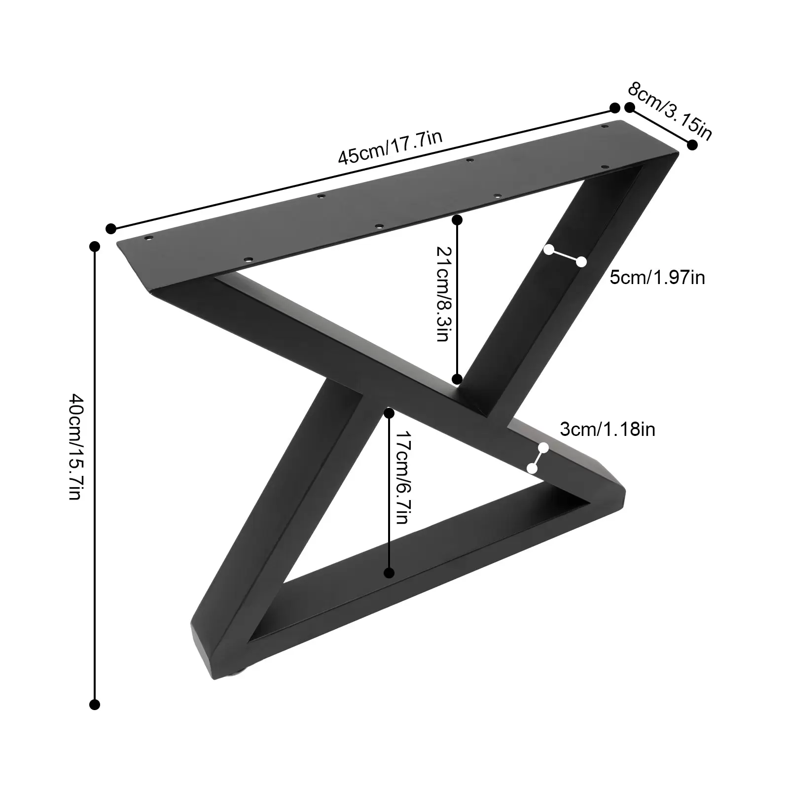 2 Pcs Furniture Legs Industrial Rustic Square Tube Table Legs for DIY Bench Legs 40cm (Black) 2 Pcs Furniture Legs Industrial Rustic Square Tube Table Legs for DIY Bench Legs 40cm (Black)