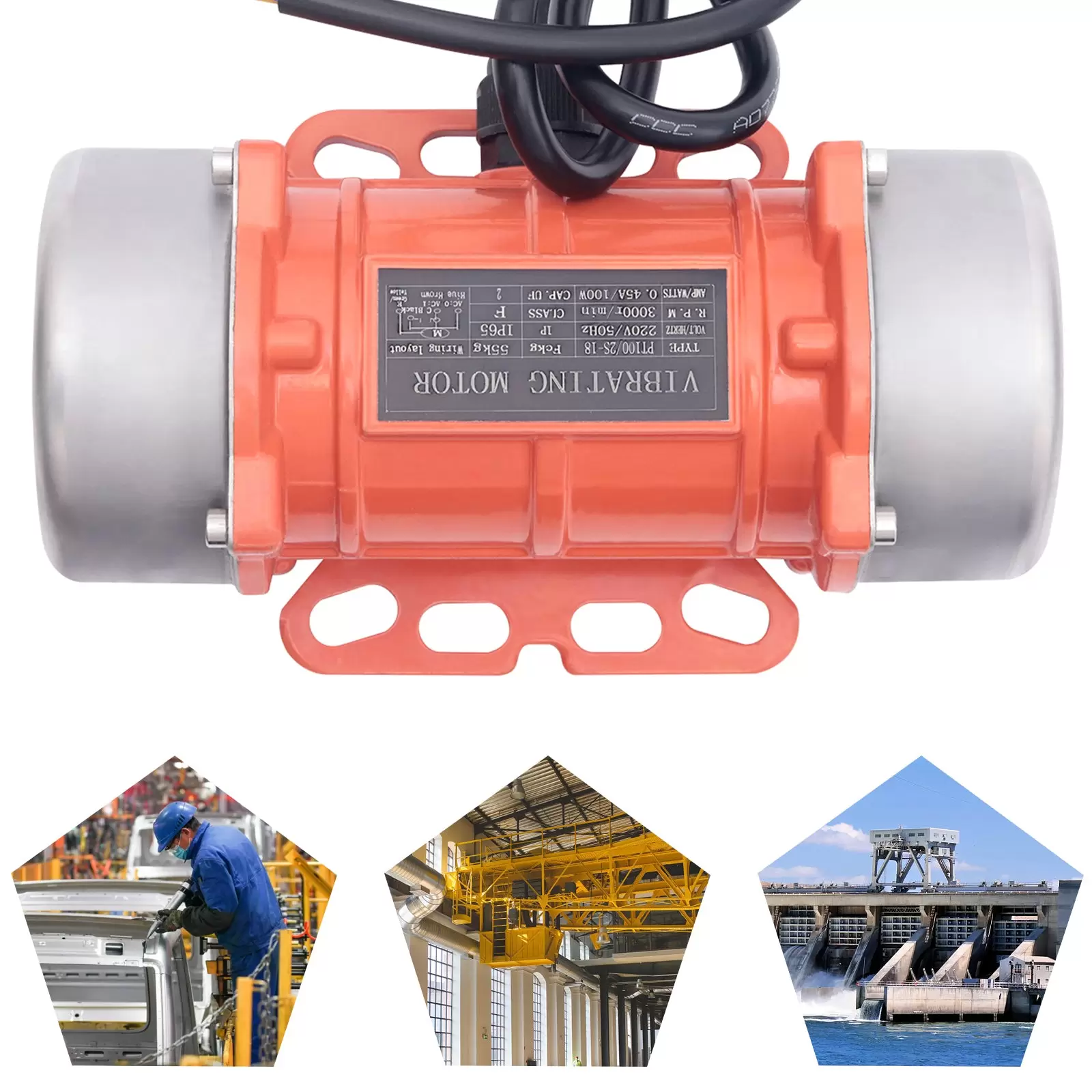 100W 220V 50Hz Aluminum Alloy Vibration Motor Mining Metallurgy Coal