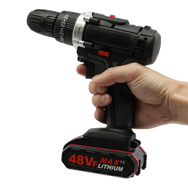 21V Cordless Screwdriver Set Cordless Drill Driver Cordless Drill with 2 Batteries LED Light 1450 rpm
